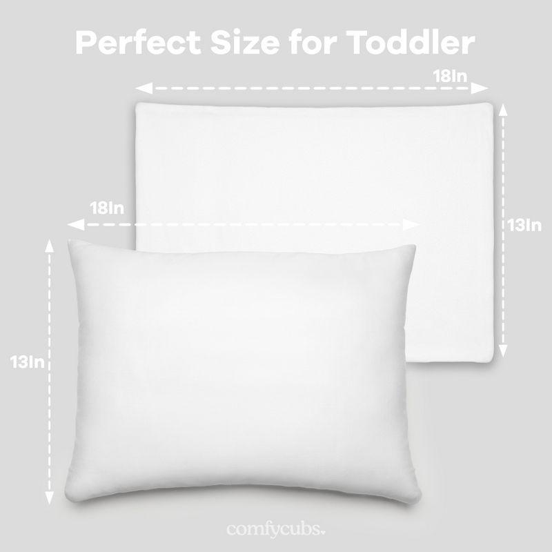 Toddler Pillow with Cotton Pillowcase, 13"x18", Kids Pillow for Sleeping by Comfy Cubs - 1 Pack