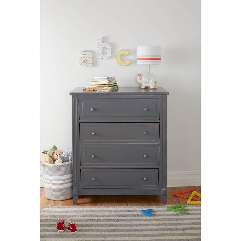 Classic Gray Double Nursery Dresser with Spacious Drawers