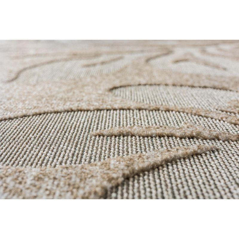 Unique Loom 7' 1 x 10' 0 Beige Outdoor Botanical Jacksonville Area Rug