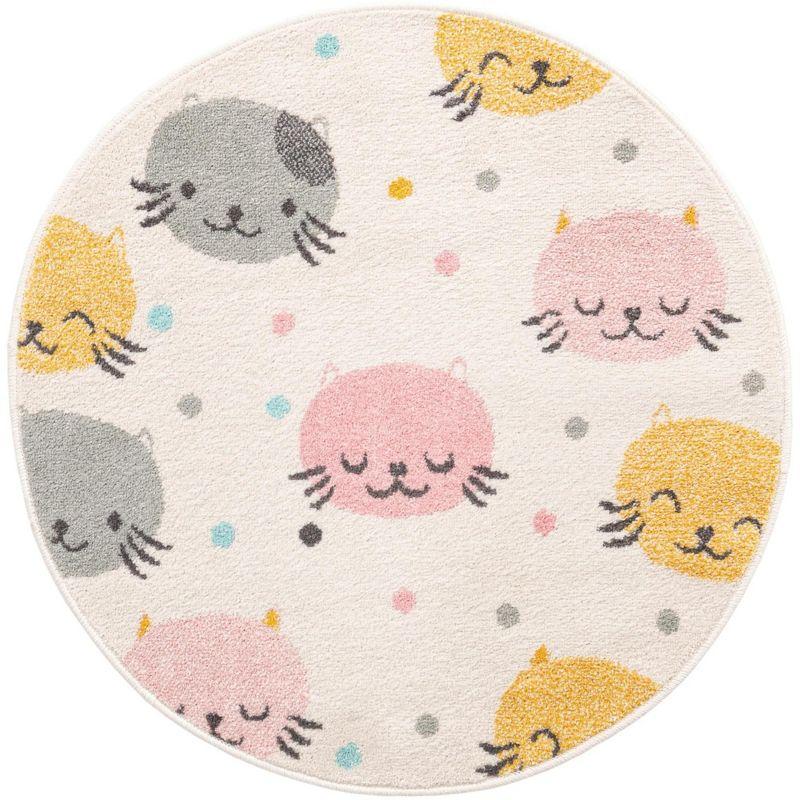 Whimsy Molly Pink/Gray/Yellow Kid Rug