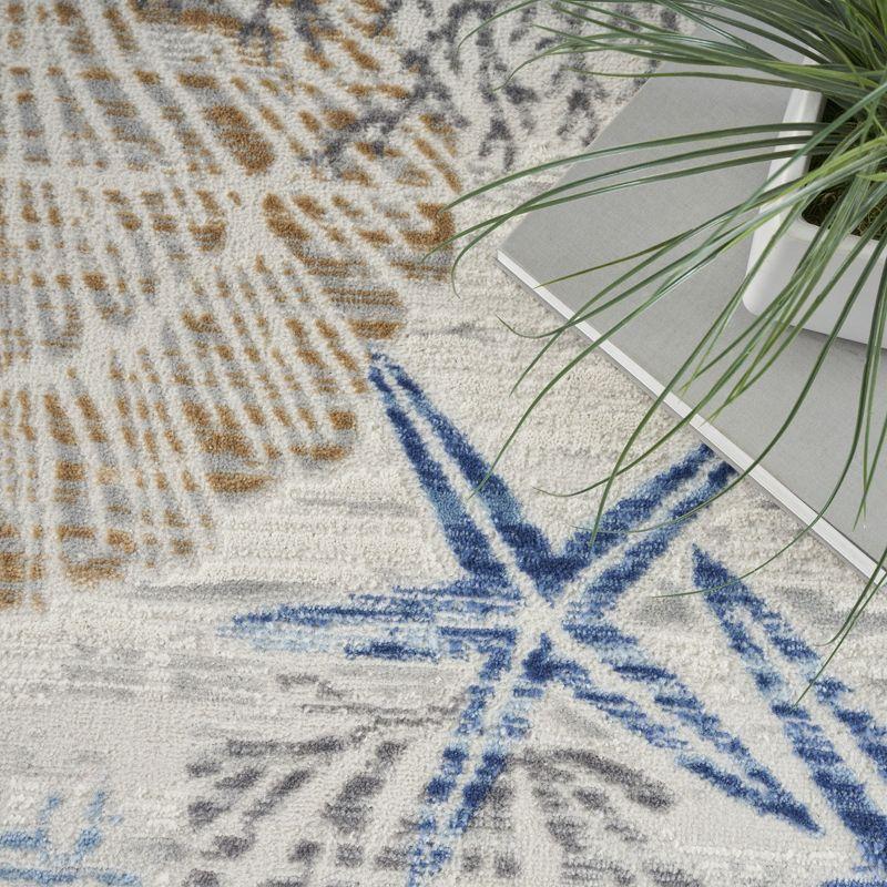 Pompeii Blue and Ivory Nautical 5' x 7' Area Rug