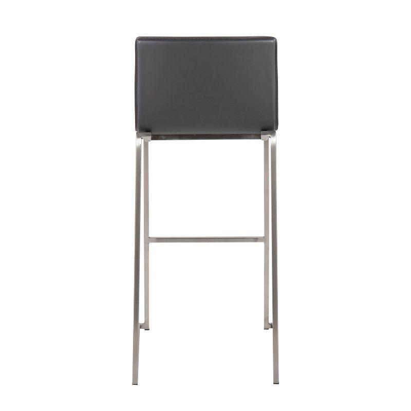 Set of 2 Mara Upholstered Barstools Stainless Steel Gray - Lumisource