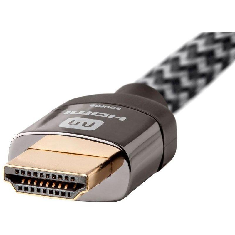 Monoprice HDMI Cable - 30 Feet - Gray | High Speed, Active Chipset, 4K@60Hz, 18Gbps, HDR, 28AWG, YUV, 4:4:4, CL3 - Luxe Series