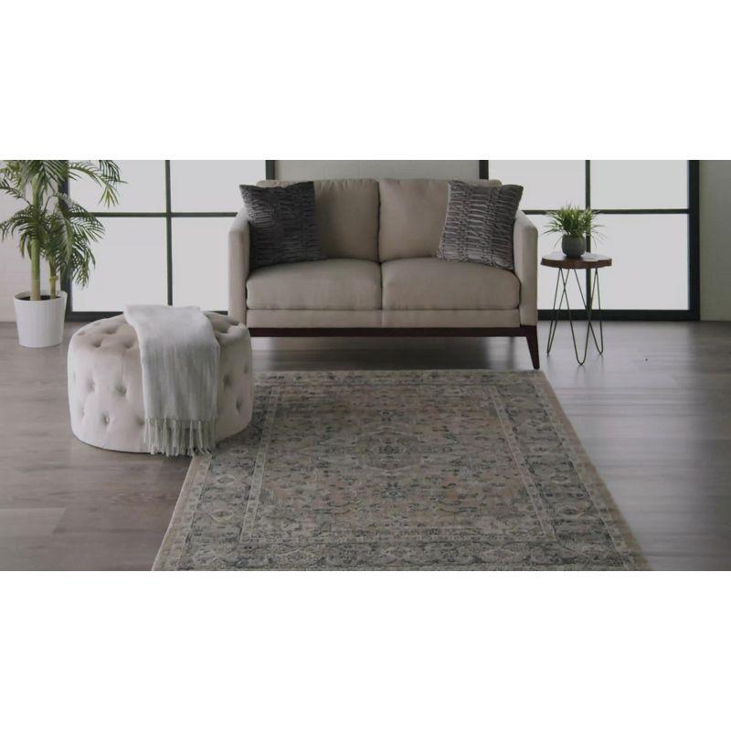 Nourison Concerto Center Medallion Indoor Rug Beige Grey 5'3" x 7'3"