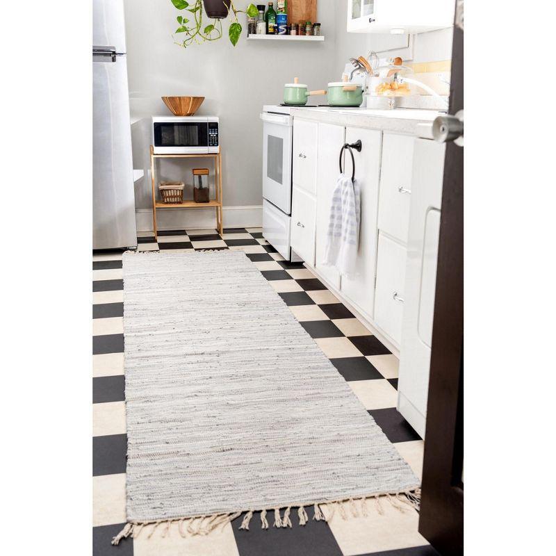 Unique Loom  Striped Chindi Cotton Area Rug