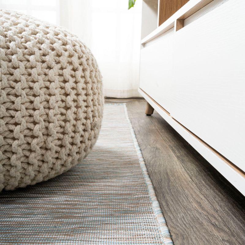 6'x6' Ethan Modern Flatweave Solid  Area Rug, Gray - JONATHAN Y