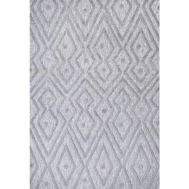 5'x8' Balansat Moroccan Diamond Indoor/Outdoor Area Rug, Light Gray - JONATHAN Y