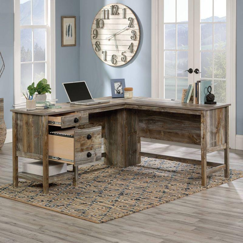 Sauder Granite Trace L Desk Rustic Cedar