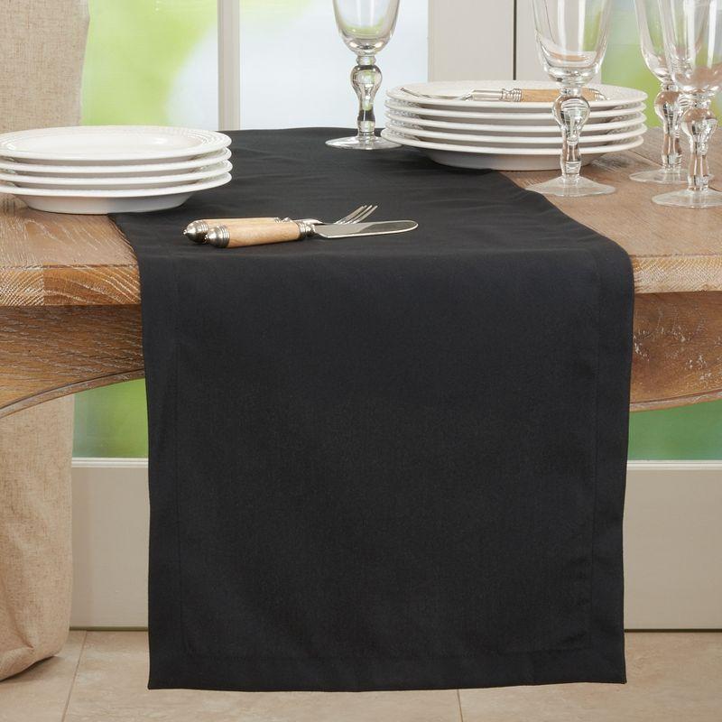 Black Polyester Everyday Table Runner