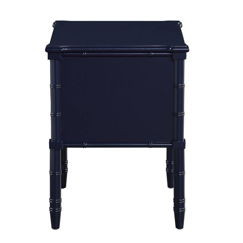 Comfort Pointe Ellison Nightstand Midnight Blue: Coastal Style, 2 Drawers, MDF & Poplar Frame, 25"H x 23"W