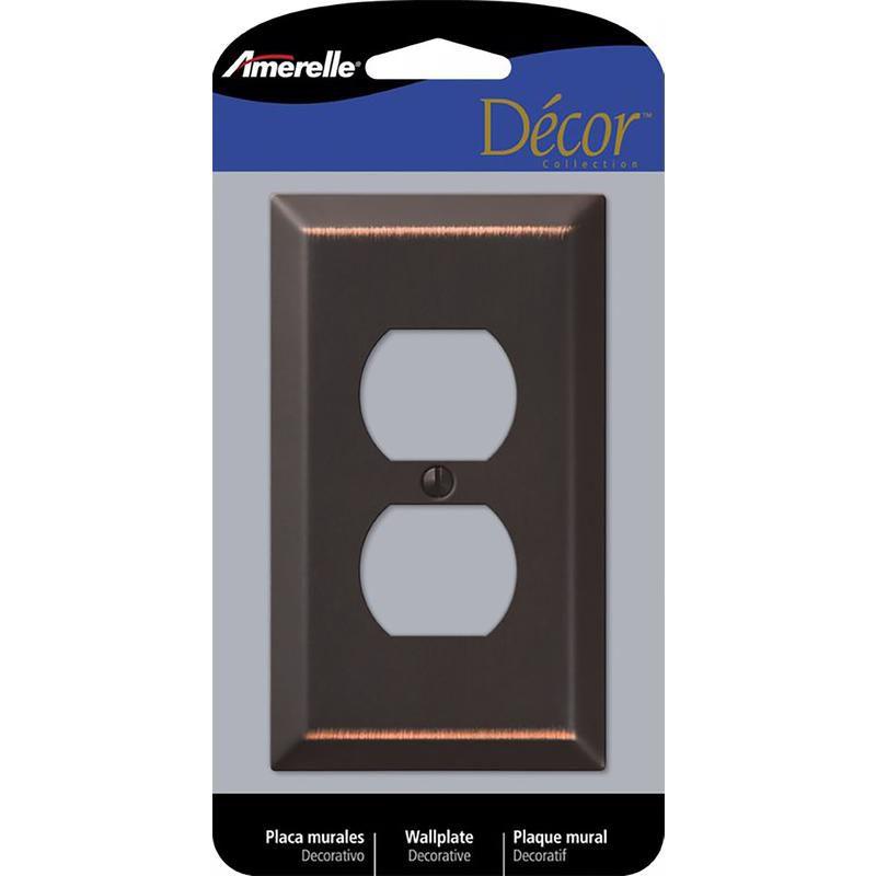 Amerelle Aged Bronze 1-Gang Duplex Steel Wall Plate