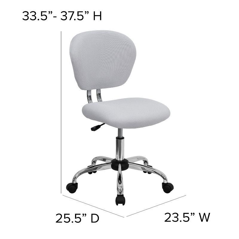 Emma and Oliver Mid-Back Mesh Padded Swivel Task Office Chair with Chrome Base