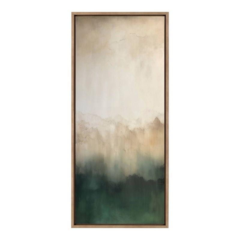 Kate & Laurel All Things Decor 18"x40" Sylvie Green Mountain Abstract II Framed Canvas by Amy Lighthall Gold