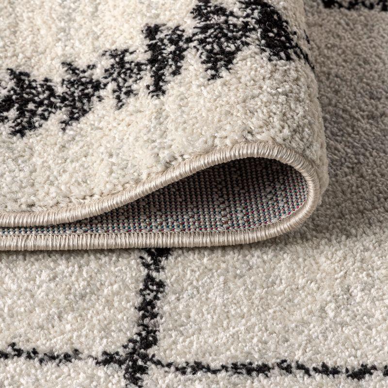 8'x10' Zaina Moroccan Beni Souk Area Rug, Cream/Black - JONATHAN Y