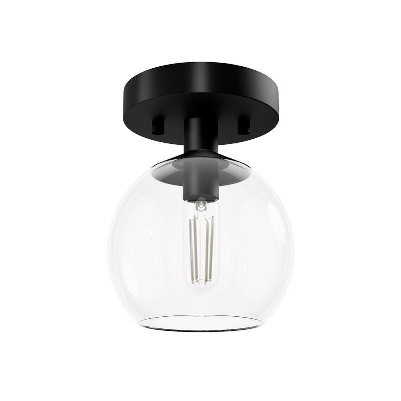 Hunter Fan Xidane with Clear Glass 1-Light Globe Pendant Ceiling Light Fixture Matte Black