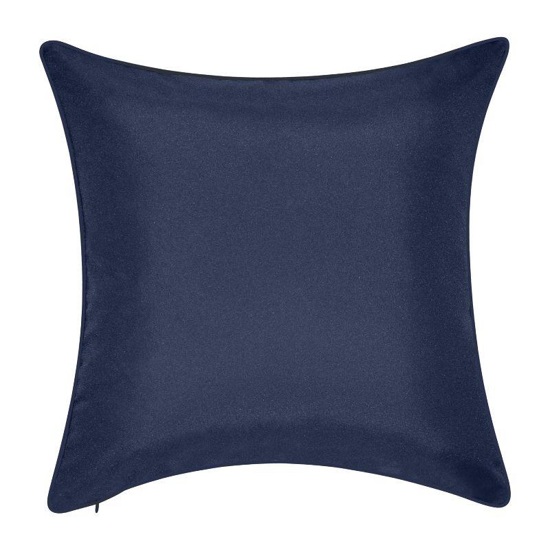 Navy and White Bohemian Outdoor Square Throw Pillow