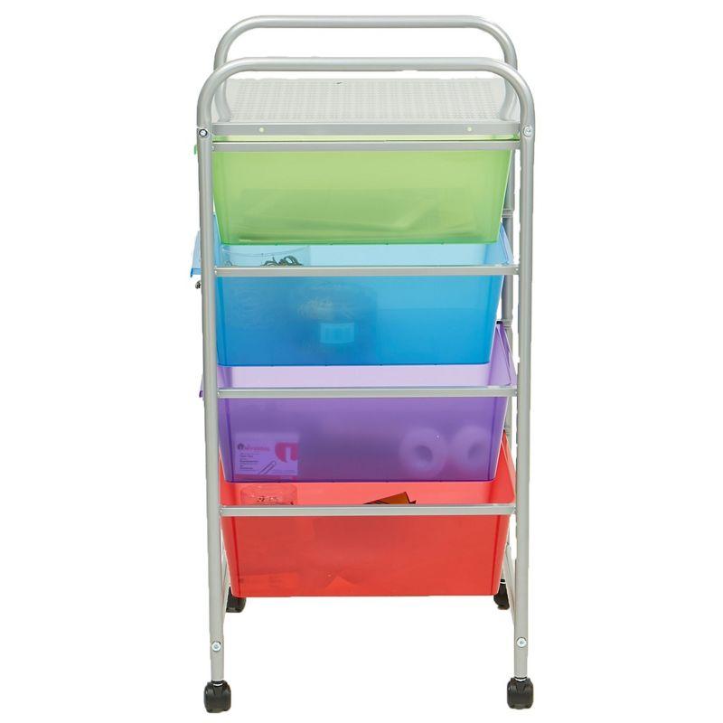 Mind Reader 4-Tier, 4-Drawer Mobile Utility Cart, Removable Drawers, 12.75" L x 15.25" W x 30" H