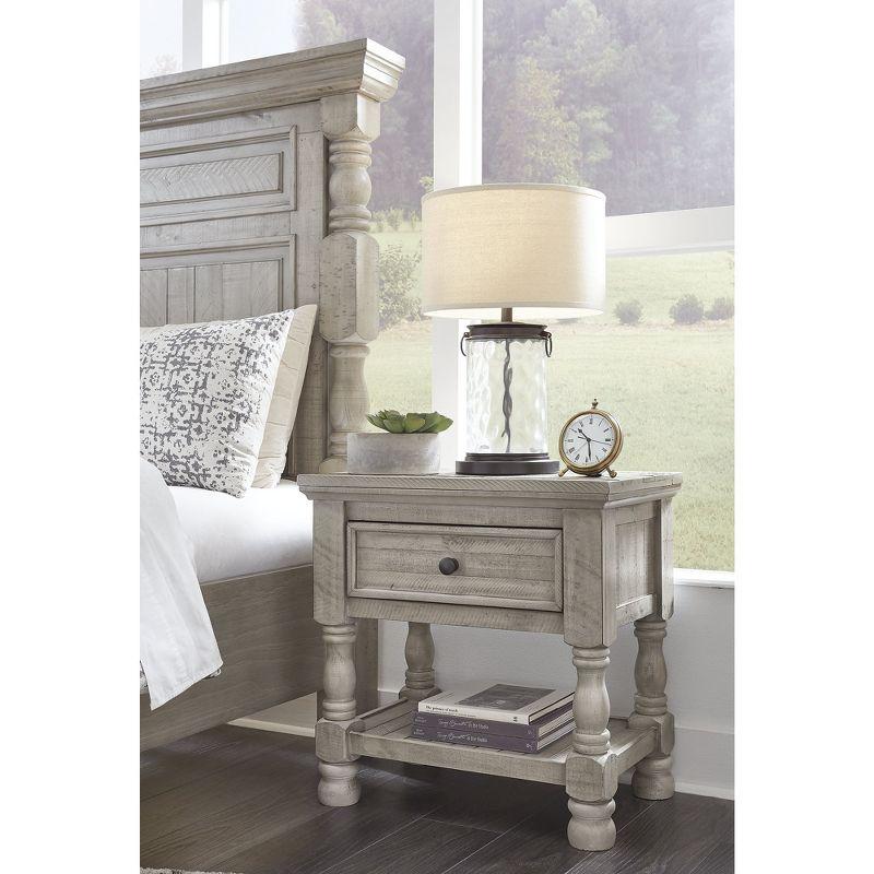 Signature Design by Ashley Harrastone 1 Drawer Nightstand with USB Ports, Gray