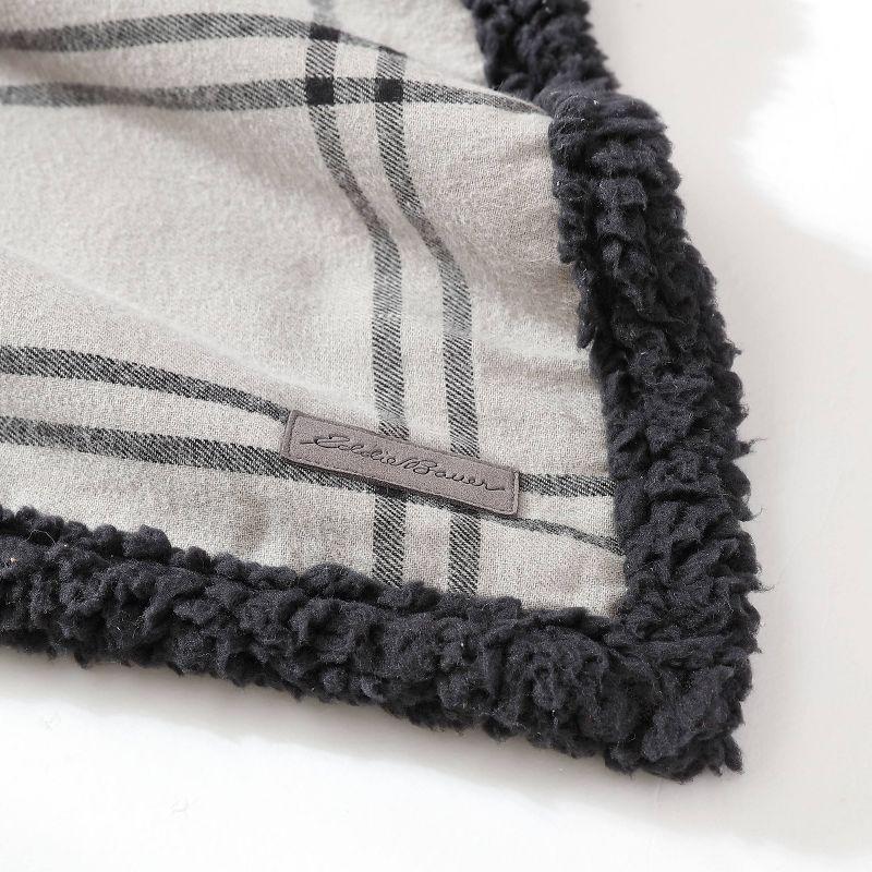 Eddie Bauer Printed Flannel/Sherpa Throw Blankets