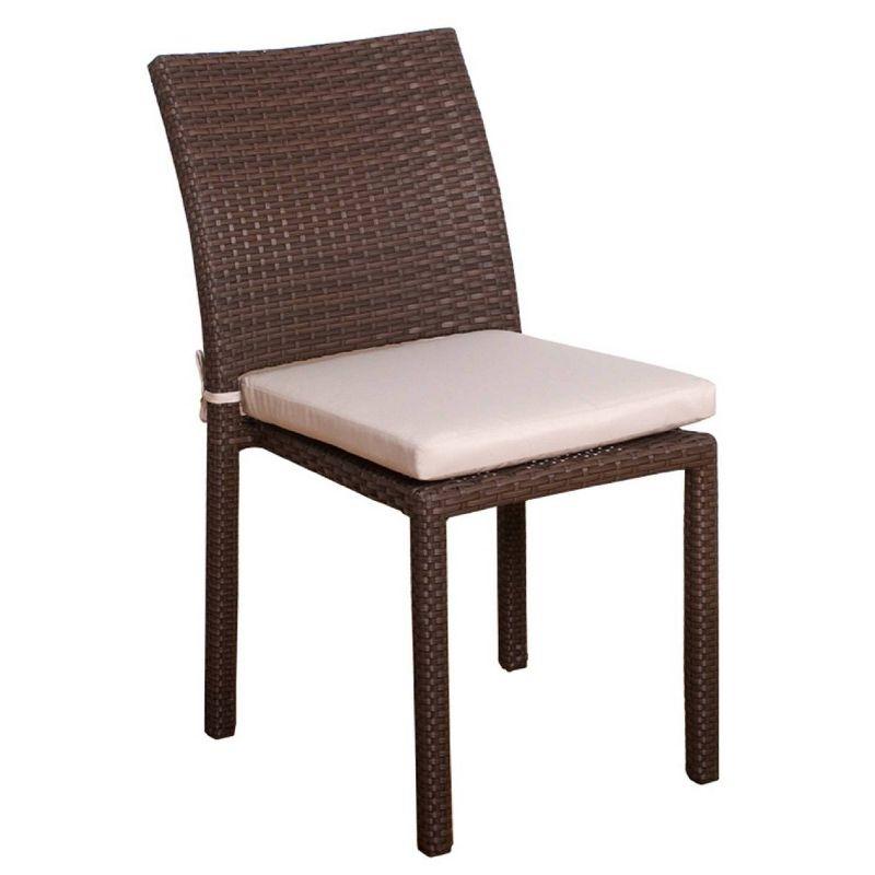Sonlin Polyethylene (PE) Wicker Wicker Outdoor Stacking Dining Side Chair with Cushion