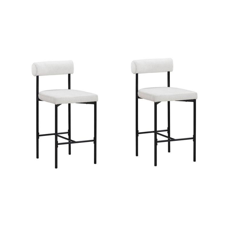 Upholstered Metal Stool (2-Piece Set)