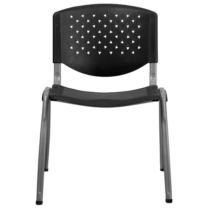 Steel Tube Ergonomic Stacking Chair in Black and Gray