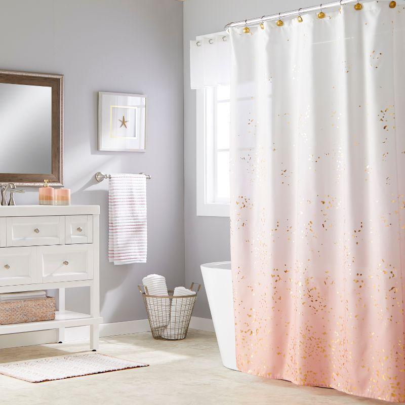 Splatter Shower Curtain Pink - Saturday Knight Ltd.: Polyester Bath Curtain, Machine Washable, Ombre Design
