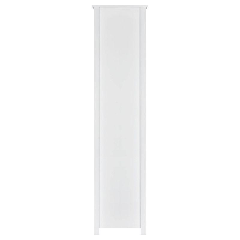 Coaster 68" Dylan 8 Shelf Bookcase with Storage Drawer White High Gloss : Laminated, Modern Design, Zinc Alloy Hardware