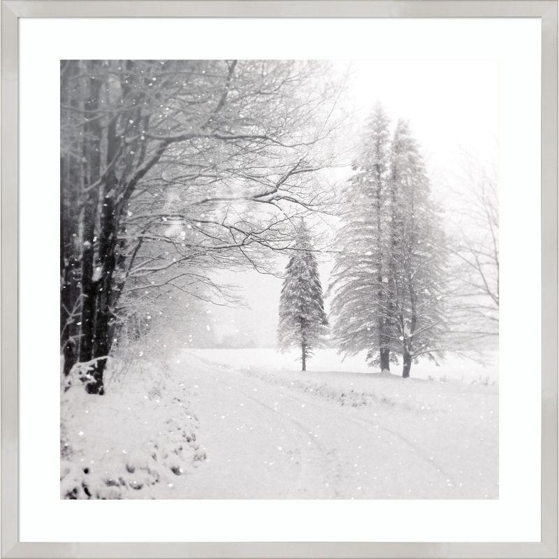 Winter Wonderland Framed Canvas Print in Black and White