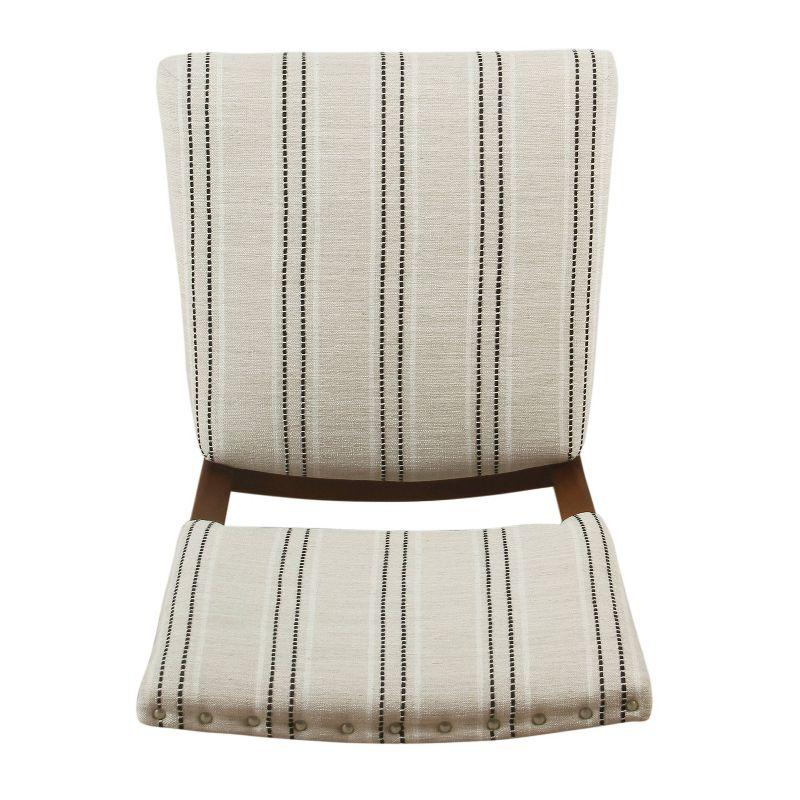 Set of 2 Stripe Dining Chairs Black/White - HomePop: Nailhead Trim, Rubberwood Legs, Polyester Upholstery