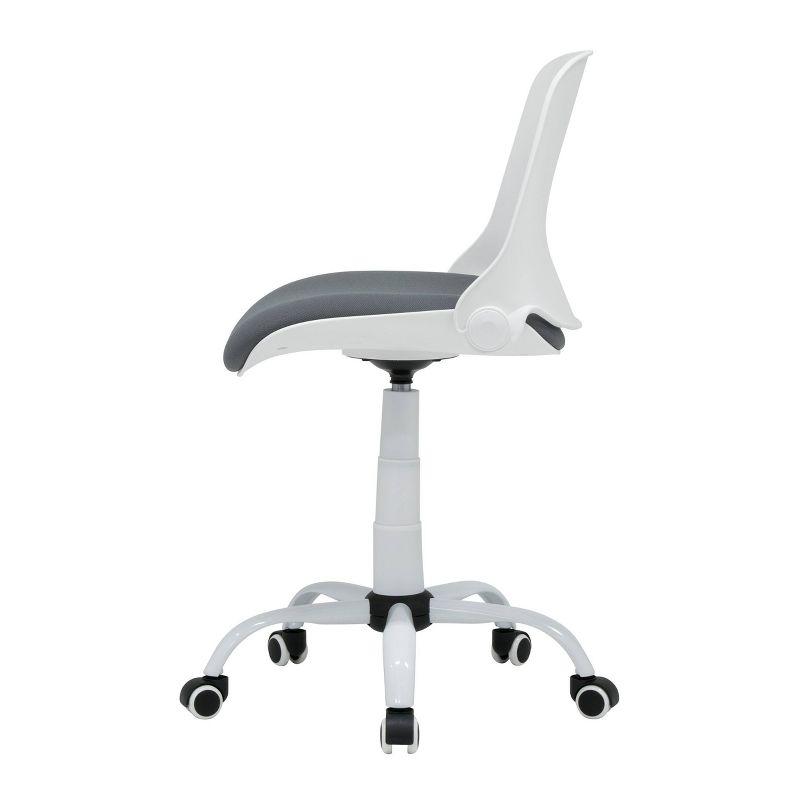 Ergonomic White and Gray Fabric Swivel Task Chair