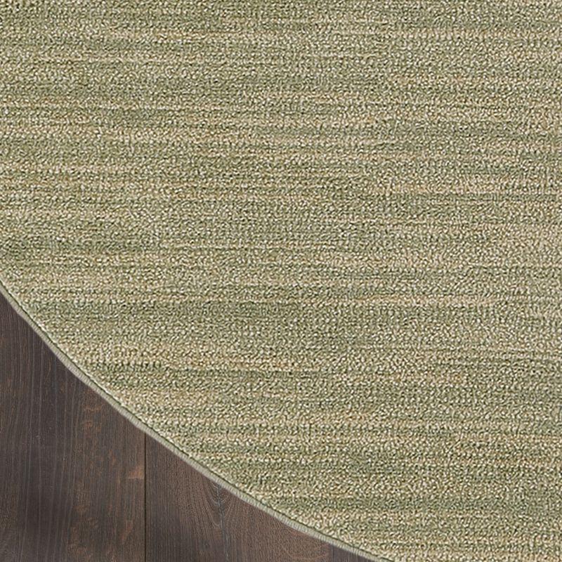 Nourison Essentials Solid Indoor/Outdoor Area Rug Green Gold 8'xRound