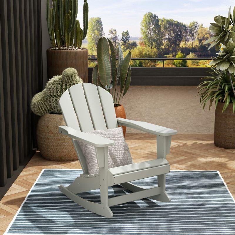 WestinTrends  Outdoor Patio Porch Rocking Adirondack Chair, Sand