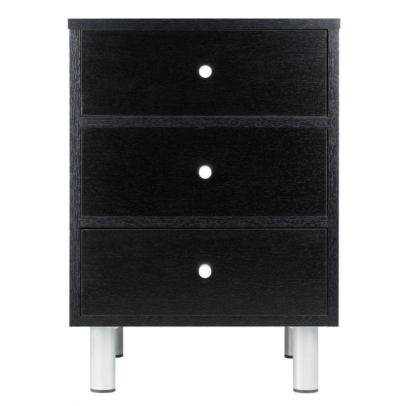 Daniel Nightstand with 3 Drawers Black - Winsome