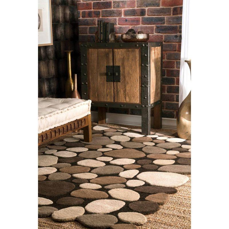 Natural Geometric Handmade Wool Tufted Accent Rug 2' x 3'