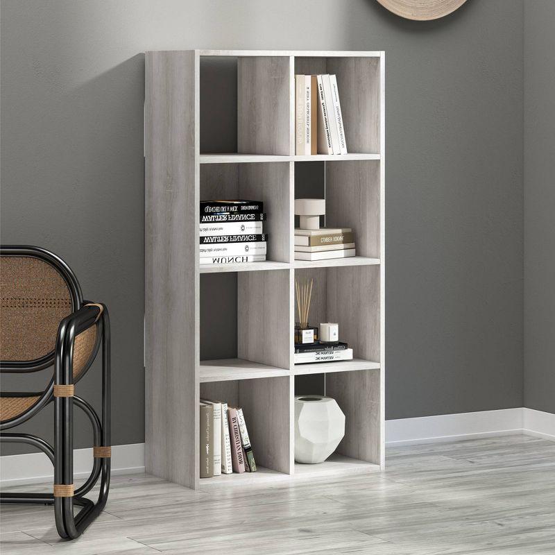 47.05" Paxberry 8 Cube Organizer Whitewash - Signature Design by Ashley: Modern Bookshelf, Storage Cubbies