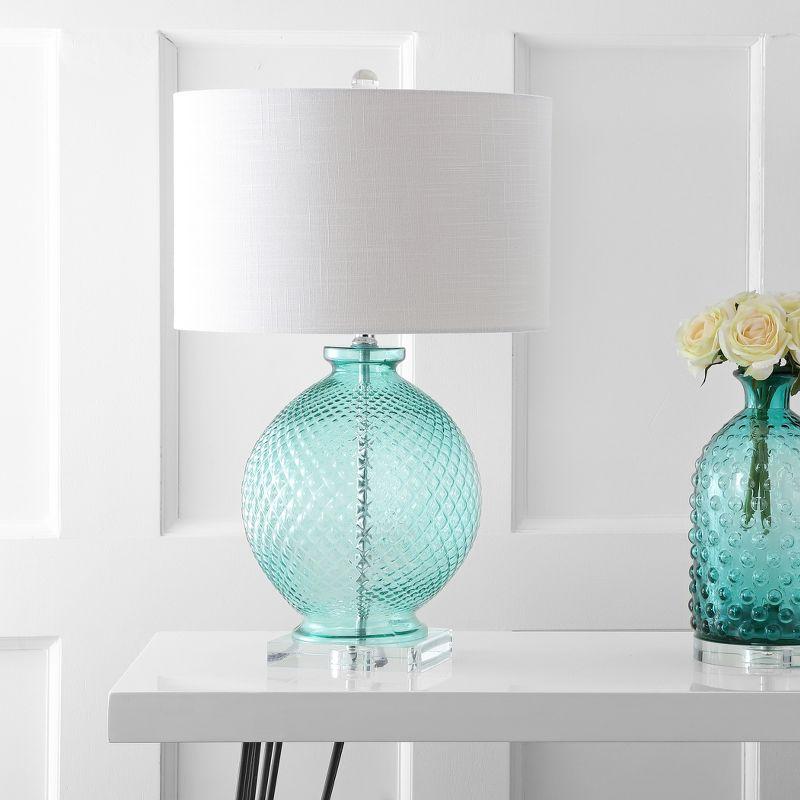 JONATHAN Y Estelle Glass and Crystal LED Table Lamp