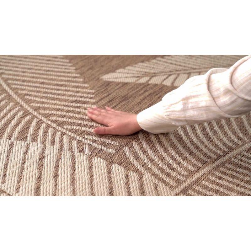 World Rug Gallery Distressed Palm Leaves Textured Flat Weave Indoor/Outdoor Area Rug