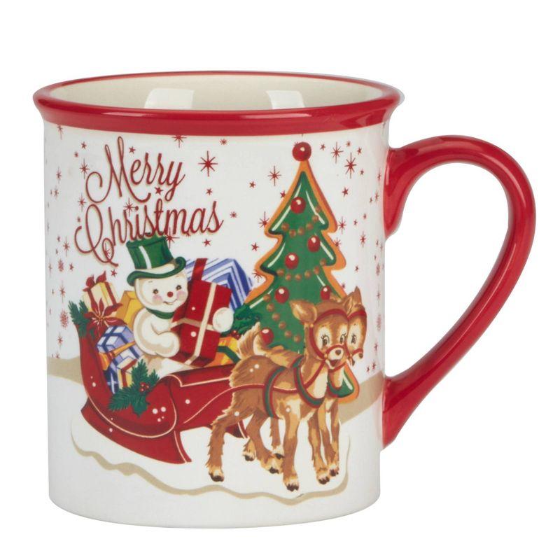 Santa's Retro Christmas Set if 4 Mugs 18 oz