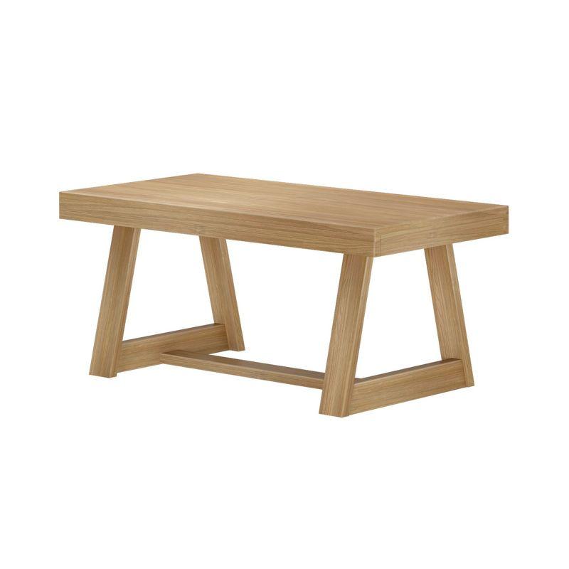 Plank+Beam Farmhouse Coffee Table, 48" Solid Wood Tables for Living Room, Rectangular Center Table