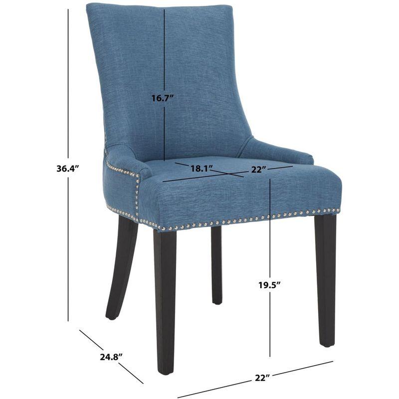 Lester 19" H Dining Chair With Nail Head Trim (Set of 2) - MCR4709 - Navy - Safavieh Couture