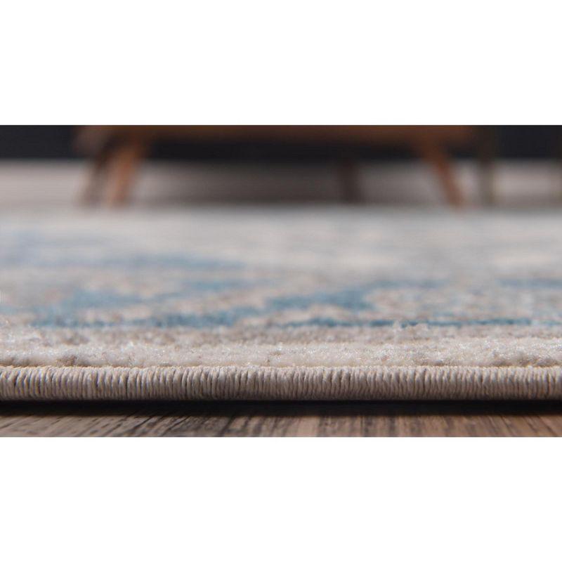 Unique Loom 4' 1 x 4' 1 Round Cream Salzburg Altstadt Area Rug