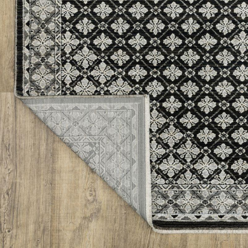 Oriental Weavers Chamberlain CH04A Black / Grey Indoor Area Rug - 2'3" x 7'6"