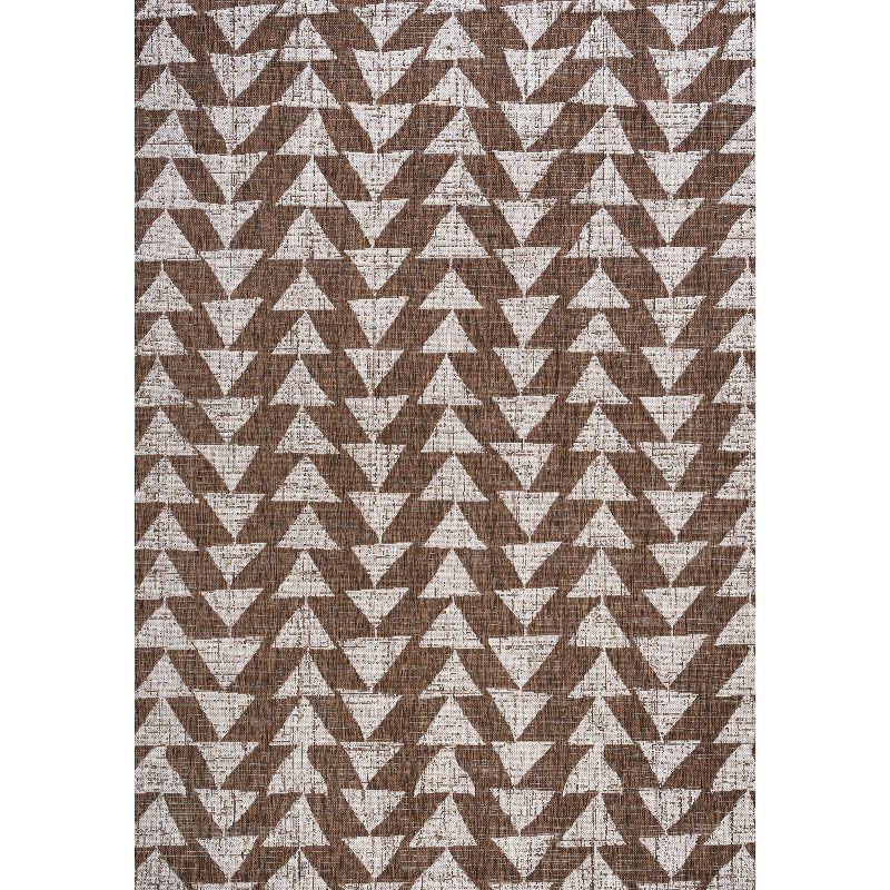 Moroccan Flair 4' x 6' Brown/Beige Synthetic Geometric Area Rug