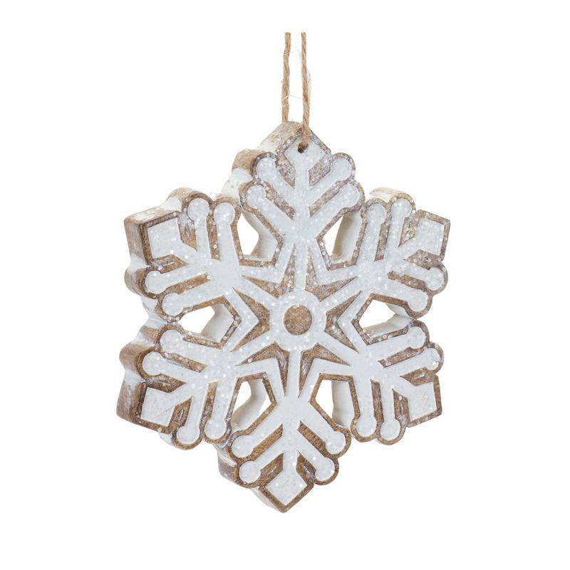 Melrose Glittered Snowflake Ornament (Set of 3)