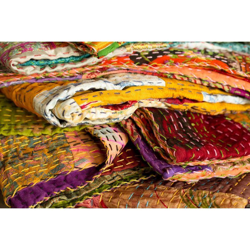 Taj Hotel Kantha Handmade Throw Blanket