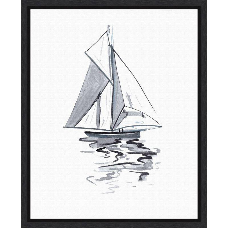 Amanti Art Line Boat I by Melissa Wang Framed Canvas Wall Art Print