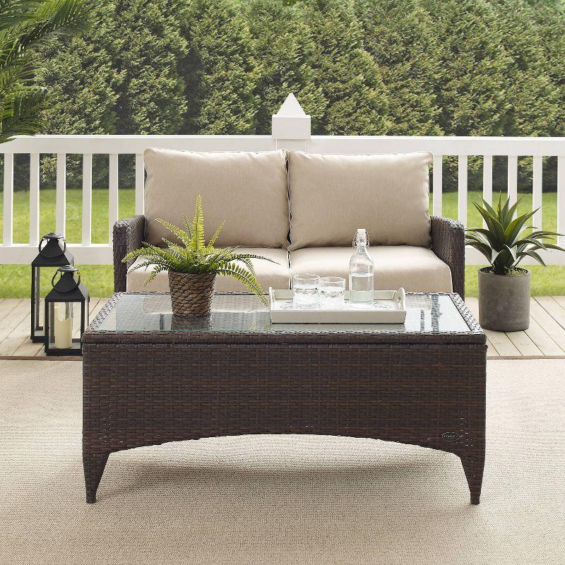 Kiawah Sand-Colored 2-Person Outdoor Wicker Seating Set