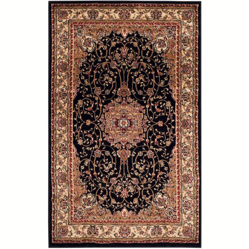 Lyndhurst LNH329 Power Loomed Area Rug - Black/Ivory - 4'x6' - Safavieh
