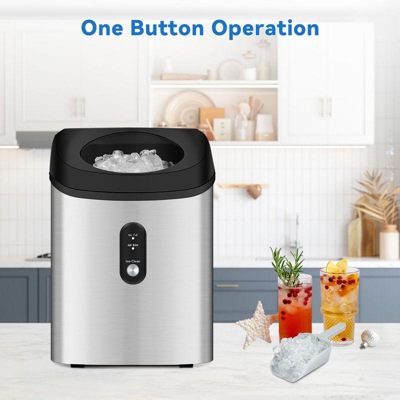 Compact Nugget Ice Maker, 33 lbs/Day Countertop Ice Maker with Soft Chewy Pellet Ice